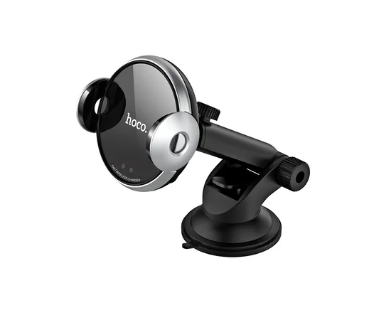 Автодержатель Hoco CA48 2in1 с беспроводным зарядным устройством Черный
