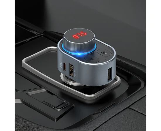 АЗУ FM модулятор HOCO E72 PD30W Серый