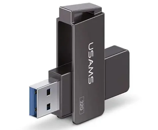 Флеш накопитель USAMS US-ZB195 USB3.0 Rotatable High Speed Flash Drive 32 Gb Iron-grey