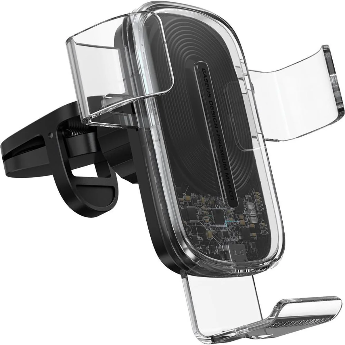 Автодержатель с БЗУ Baseus Explore Gravity Car Mount 15W Прозрачный