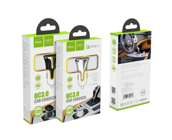 АЗУ Hoco Z31 QC3.0 (2USB/3.4A) + lightning Белый