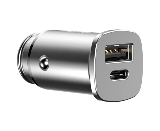 АЗУ Baseus Square Metal PD 3.0 QC 4.0+ 30W USB + Type-C Серебряный