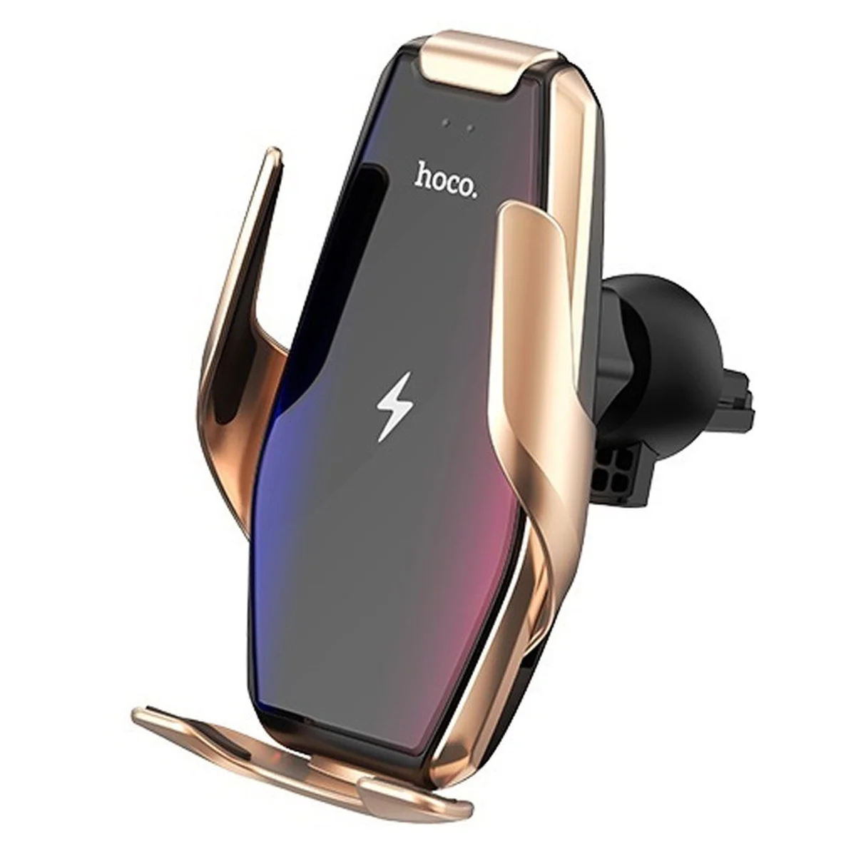 Автодержатель с БЗУ Hoco S14 Золотой