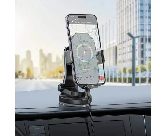 Автодержатель с БЗУ Borofone BH206 Wireless Charging Car Черный