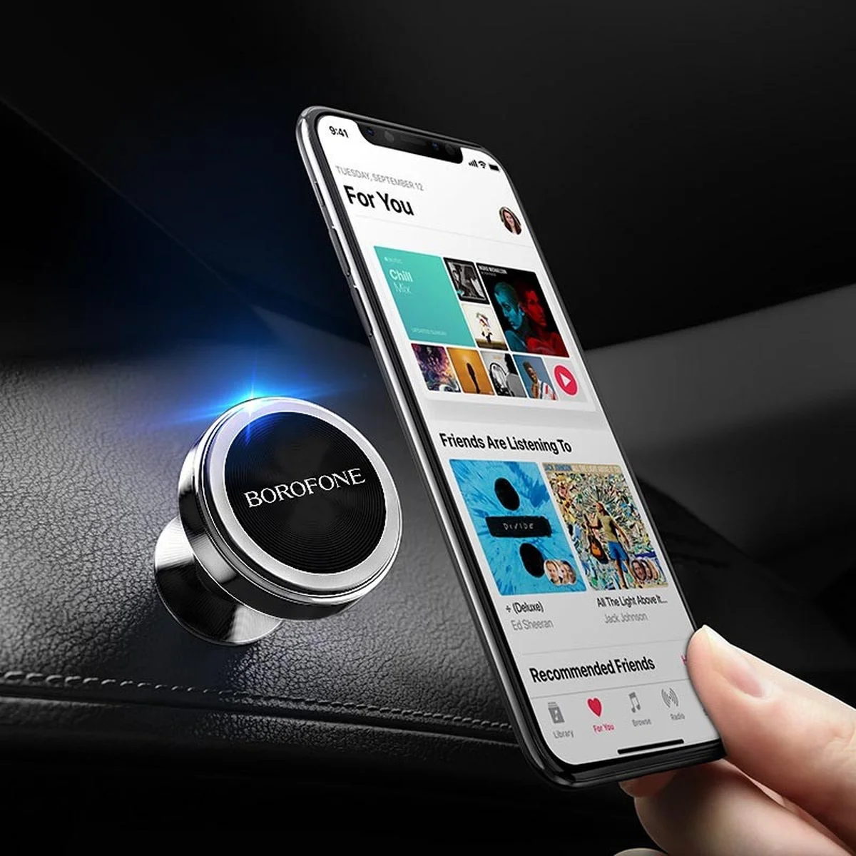 Автоутримувач Borofone BH5 Platinum metal Чорний