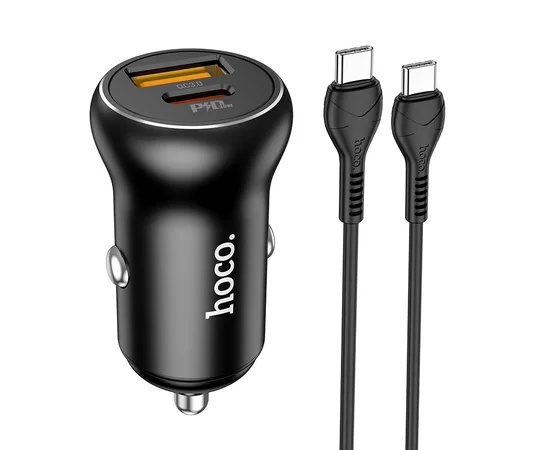 АЗУ Hoco NZ5 Smooth road PD30W + QC3.0 + Type-C to Type-C Черный