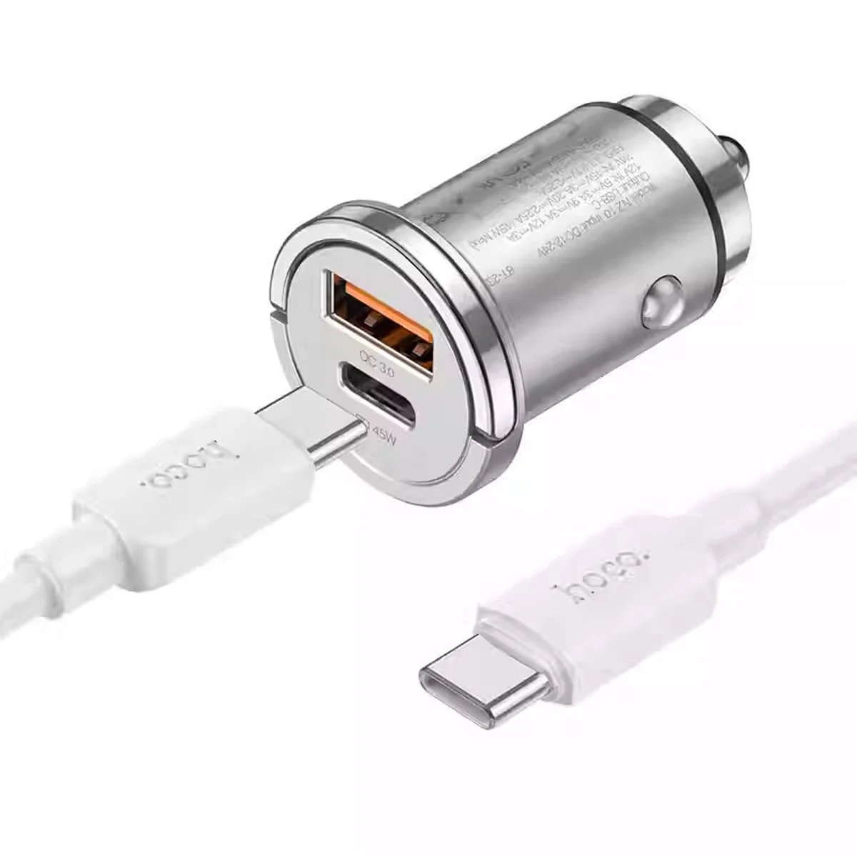 АЗУ Hoco NZ10 Handy PD45W+QC3.0 + Type-C to Type-C Silver