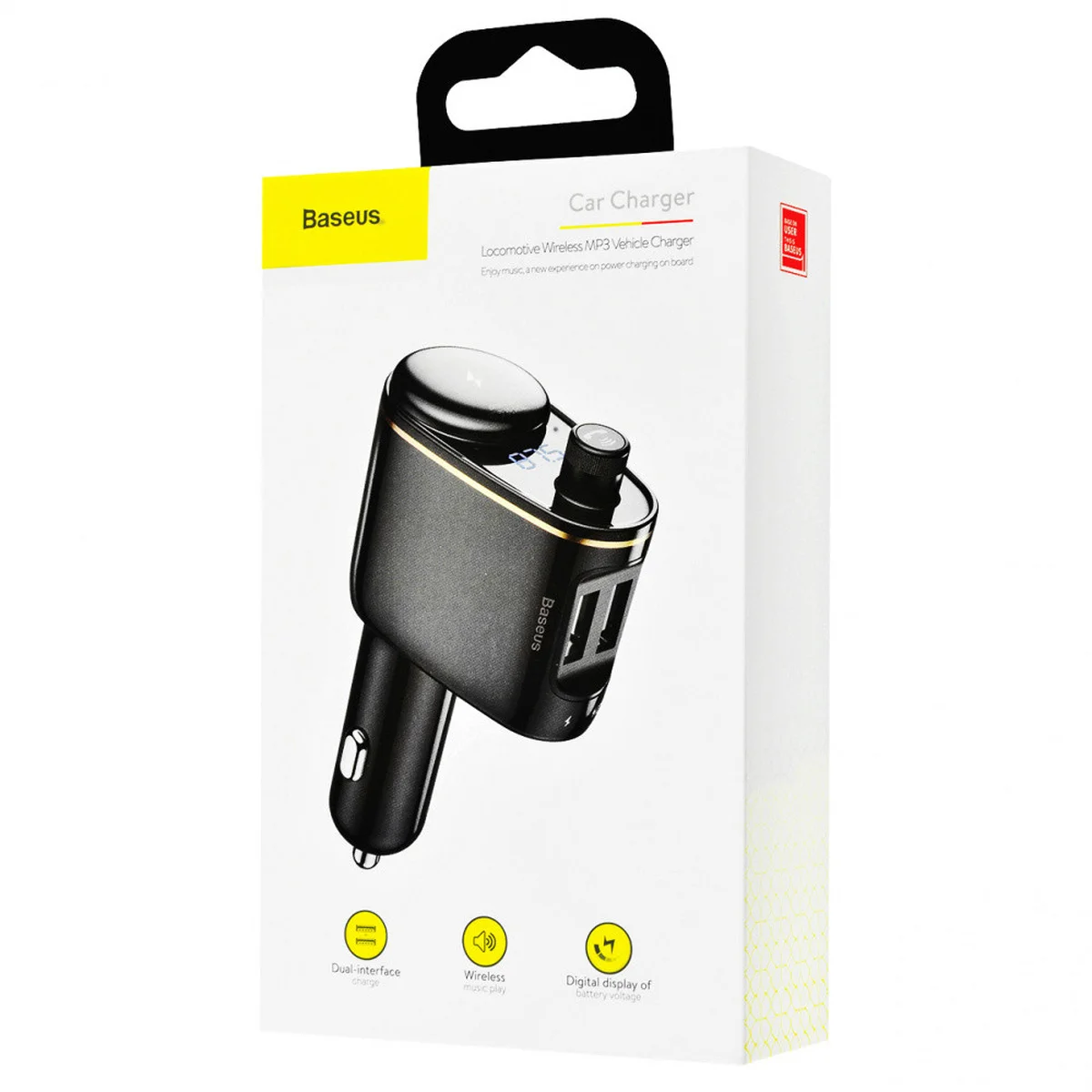 АЗУ FM модулятор Baseus Locomotive (3.4A) 2USB (CCALL-R) Черный