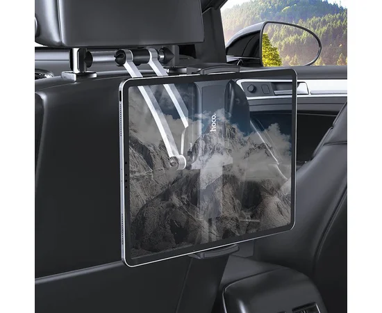 Автодержатель Hoco CA62 на подголовник Черно - стальной