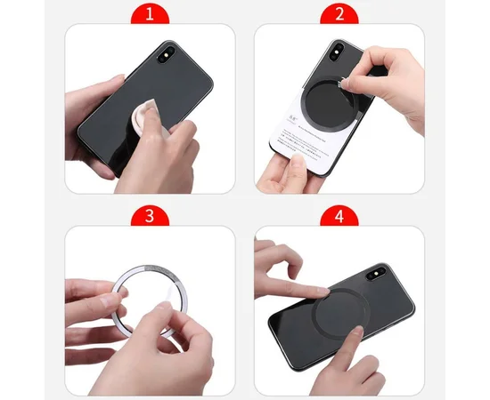 Автодержатель USAMS US-CD44 Magnetic Air Vent с QI зарядкой Черный