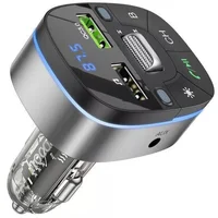 АЗУ FM модулятор Hoco E71 Crystal transparent QC3.0 Jazz black