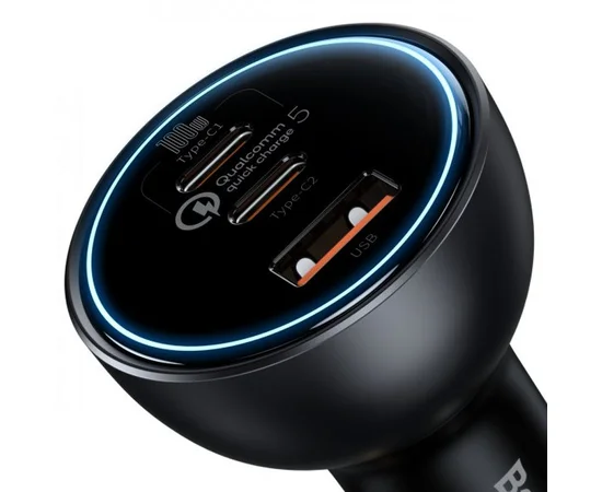 АЗУ Baseus Qualcomm&reg; QC5 Multi-Port 2xType-C+USB 160W (with cable Type-C to Type-C 100W (20V/5A) 1m) Серый