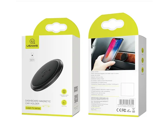 Автодержатель USAMS US-ZJ050 Dashboard Magnetic Car holder Lead-Tu series Черный