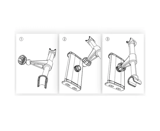 Автодержатель USAMS US-ZJ031 для смартфона и планшета 4-9,7" на подголовник Черный