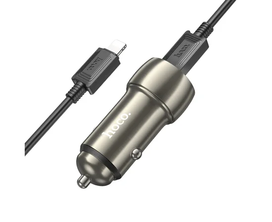 АЗУ Hoco Z48 Tough 40W (2Type-C) + Type-C to Lightning Metal gray