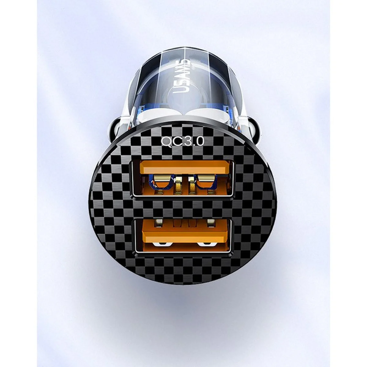 АЗУ Usams US-CC122 C23 36W Super Si (2USB/36W) Прозрачный / Черный