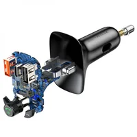 АЗУ Baseus T typed S-13 Bluetooth FM Launcher (PPS QC) 2USB + Type-C (CCTM) Черный