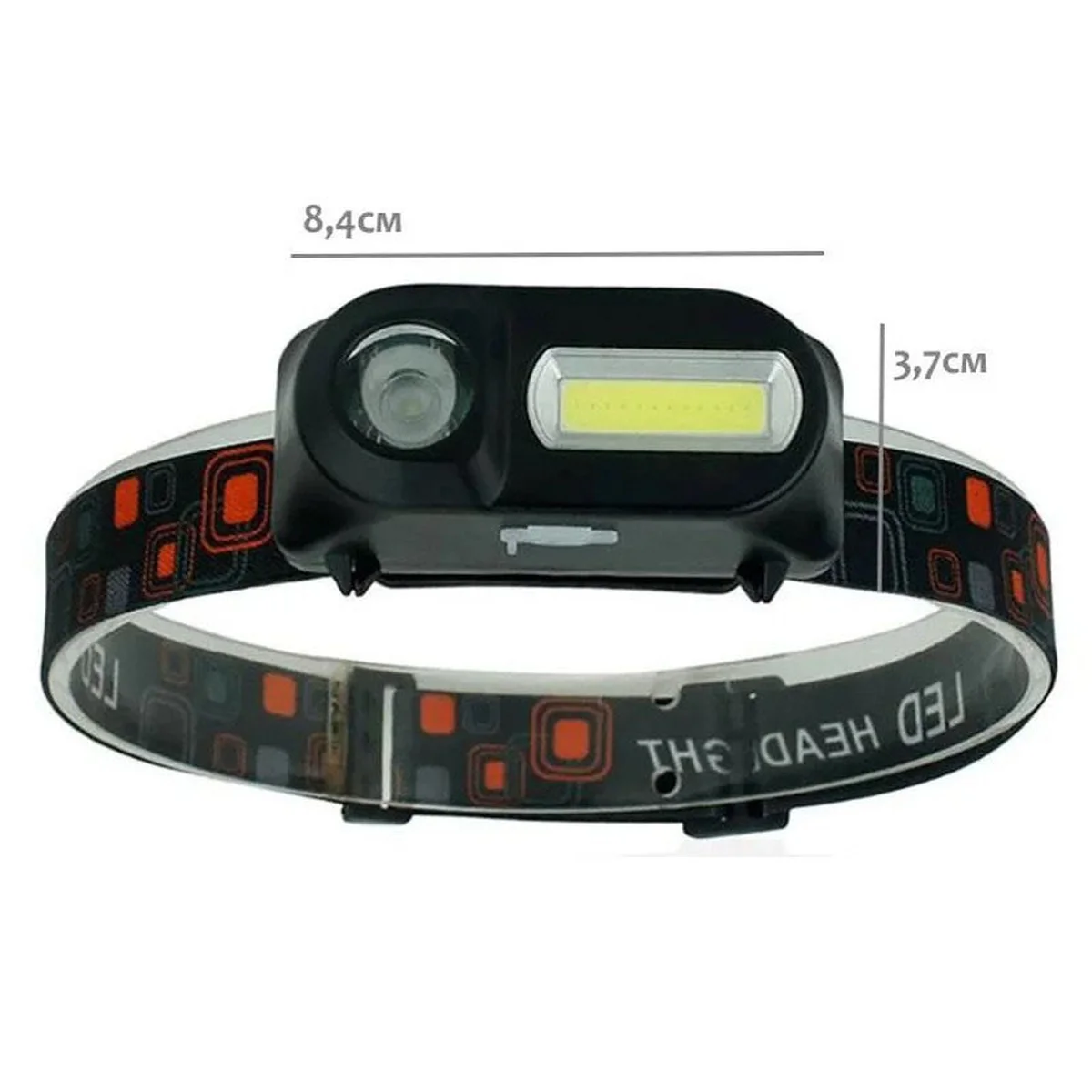 Налобний ліхтар LED Double light 1804 Black