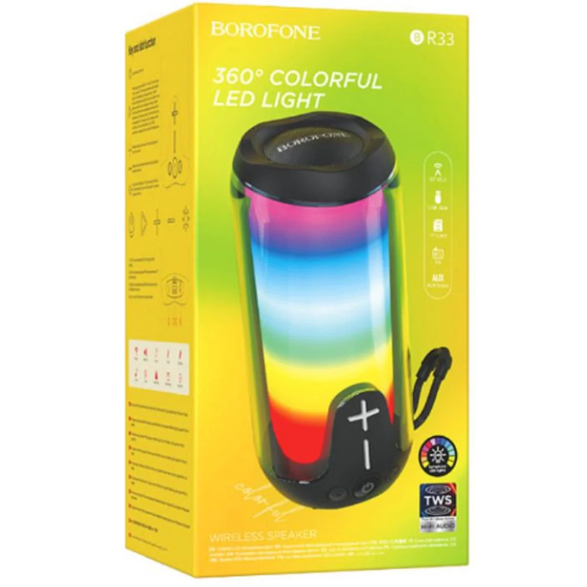 Bluetooth Колонка Borofone BR33 Pulse color sports Black