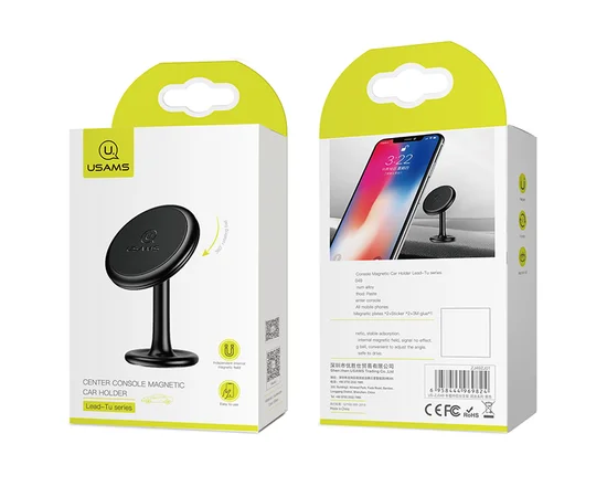 Автодержатель USAMS US-ZJ049 Center Console Car Holder Lead-Tu series Черный