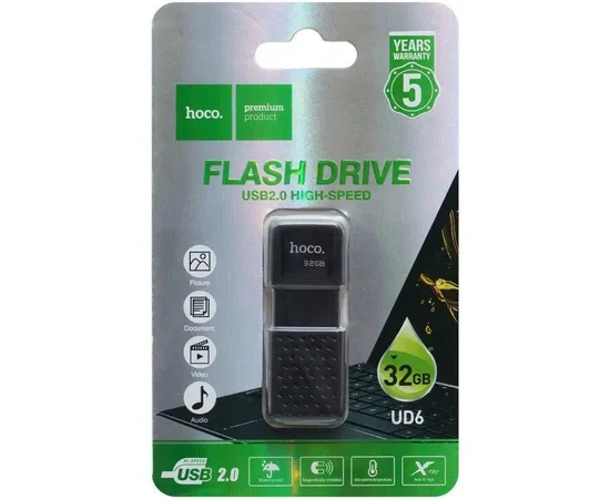 Флеш накопитель USB 2.0 Hoco UD6 32GB Черный