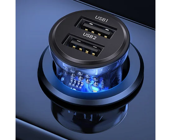 АЗУ Usams US-CC162 C31 2 Ports A+A Transparent black