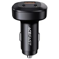 АЗУ Acefast B3 66W(USB-C+USB-C+USB-A) three-port metal car charger Black