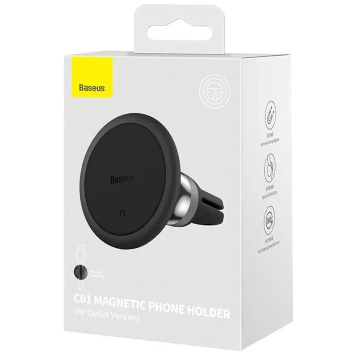 Автодержатель Baseus C01 Magnetic Phone Holder(Air Outlet Version) (SUCC000101) Black
