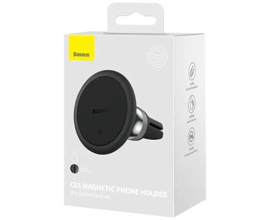Автодержатель Baseus C01 Magnetic Phone Holder(Air Outlet Version) (SUCC000101) Black