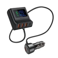 АЗУ Acefast B11 138W Car Charger Splitter with Digital Display Black