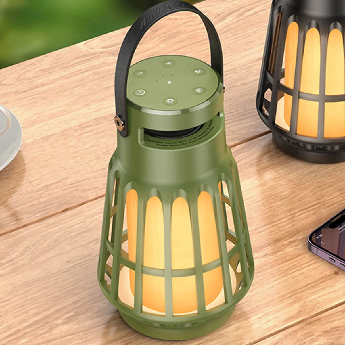 Bluetooth Колонка Hoco BS61 Wild fun outdoor campinh light Olive Green