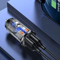 АЗУ Usams US-CC122 C23 36W Super Si (2USB/36W) Прозрачный / Черный