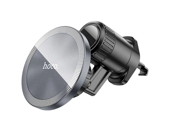Автодержатель Hoco H23 Alma metal ring magnetic (air outlet) Black / Metal gray