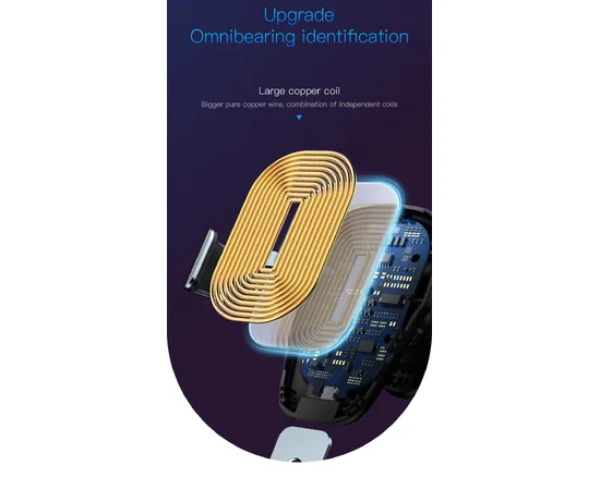 Автодержатель Baseus Metal Gravity (WXYL-B0) c беспроводной зарядкой Серый