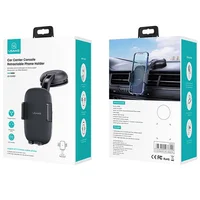 Автоутримувач Usams US-ZJ063 Car Center Console Retractable Phone Holder Чорний