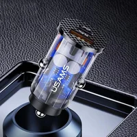 АЗУ Usams US-CC127 C25 42.5W + PD 20W Mini Прозрачный / Черный