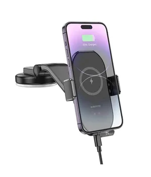 Автодержатель с БЗУ Borofone BH206 Wireless Charging Car Черный
