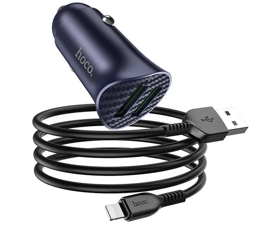 АЗУ Hoco Z39 QC3.0 (2USB) + Lightning Синий