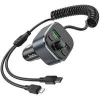 АЗУ FM модулятор Hoco E74 Energy QC3.0 2in1 with cable Metal gray