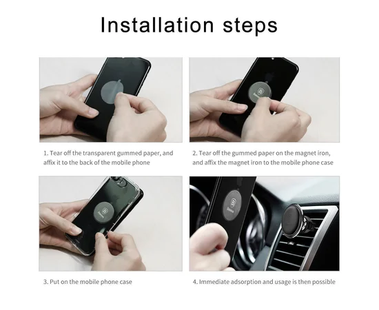 Автодержатель магнитный Baseus SUGX Air Vent with Cable clip Черный