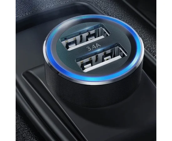 АЗУ Joyroom C-A02 (2 USB / 3.4A) Темно-серый