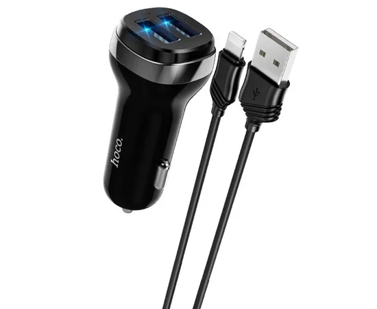 АЗУ Hoco Z40 (2USB 2.4A) + Lightning Черный