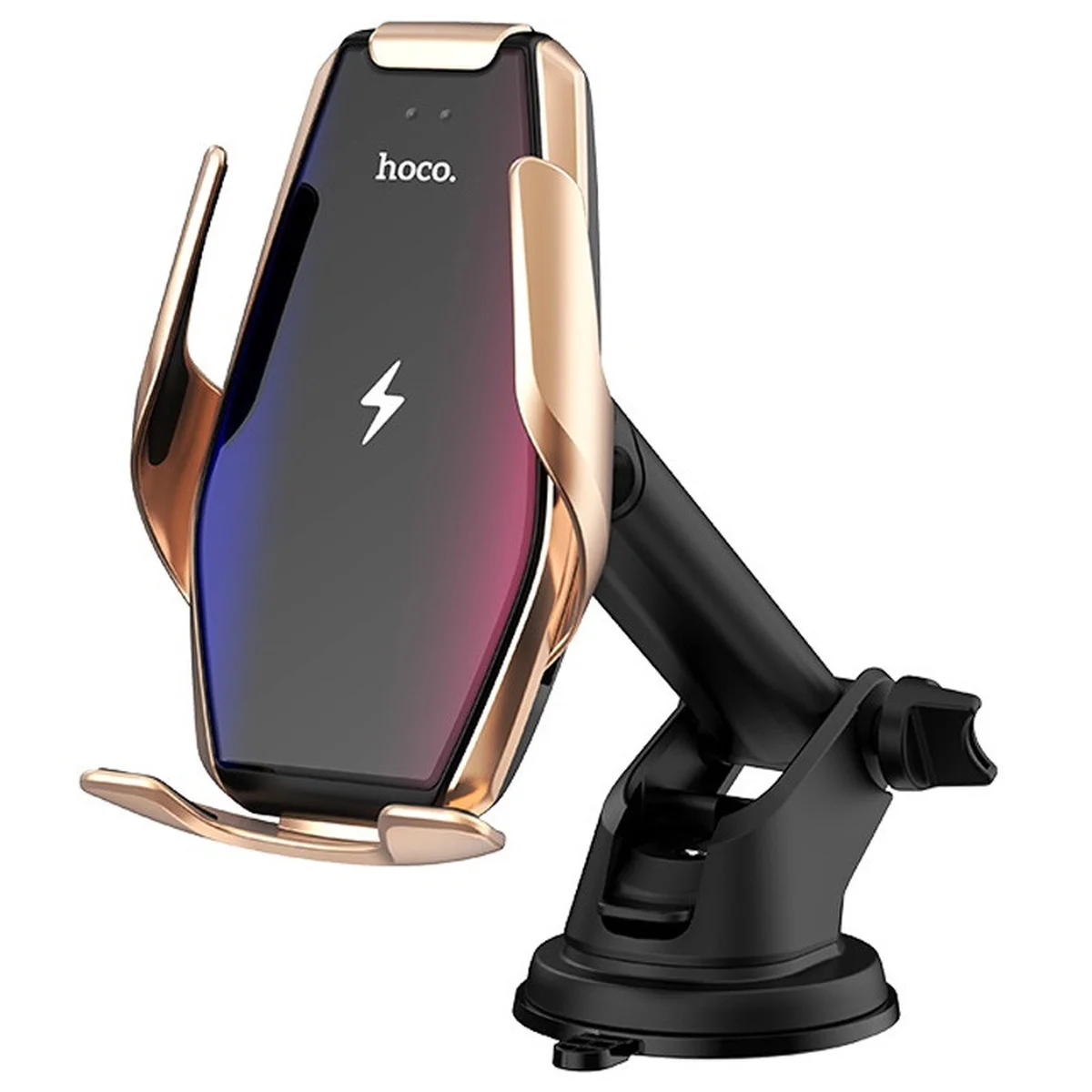 Автодержатель с БЗУ Hoco S14 Золотой