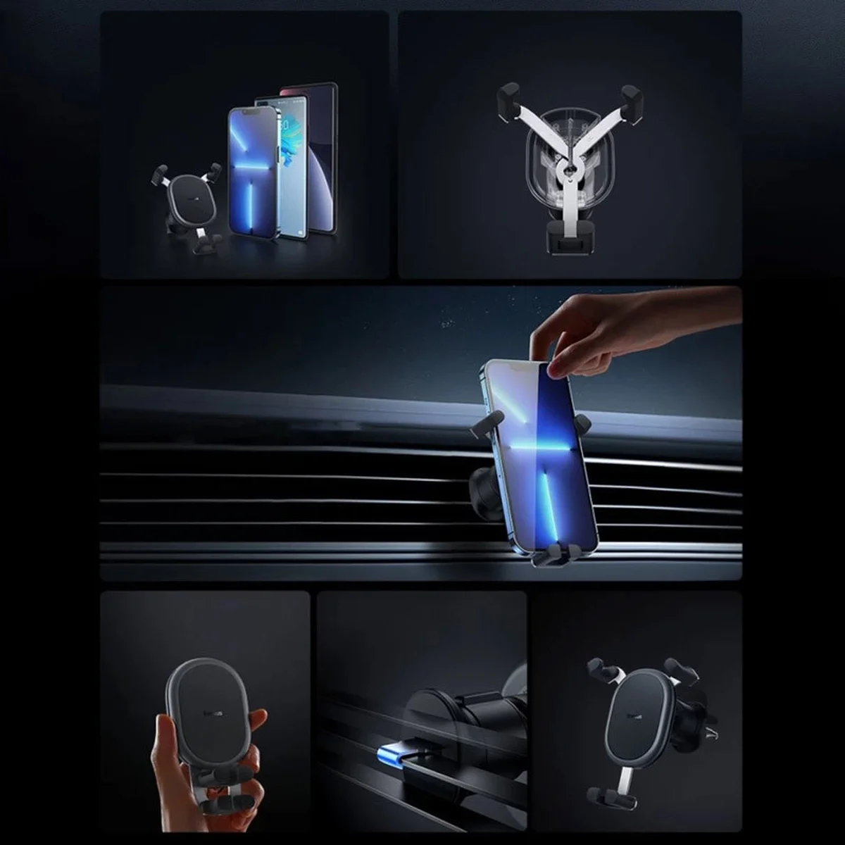 Автодержатель Baseus Stable Gravitational (Air Outlet Version) (SUWX000001) Черный