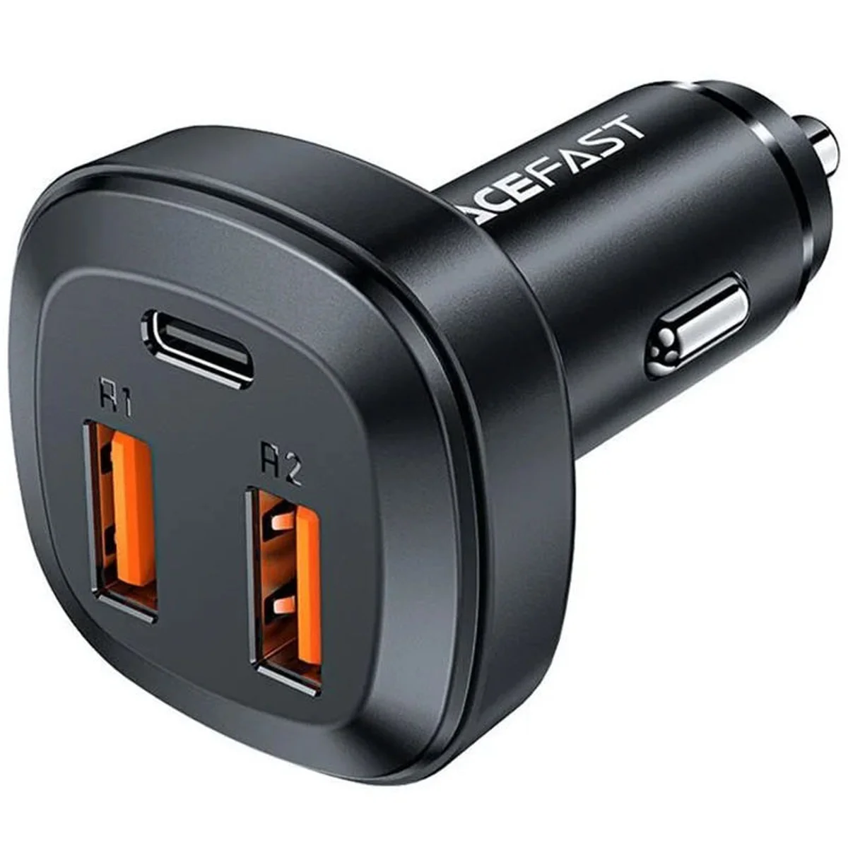 АЗУ Acefast B9 66W (2USB-A+USB-C) три port metal car charger Black