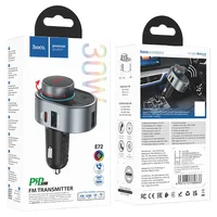 АЗУ FM модулятор HOCO E72 PD30W Сірий