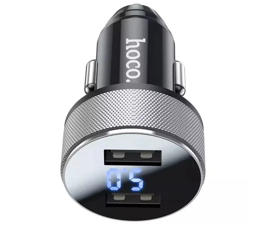 АЗУ HOCO DZ5 (2USB/3A) Черно - стальной
