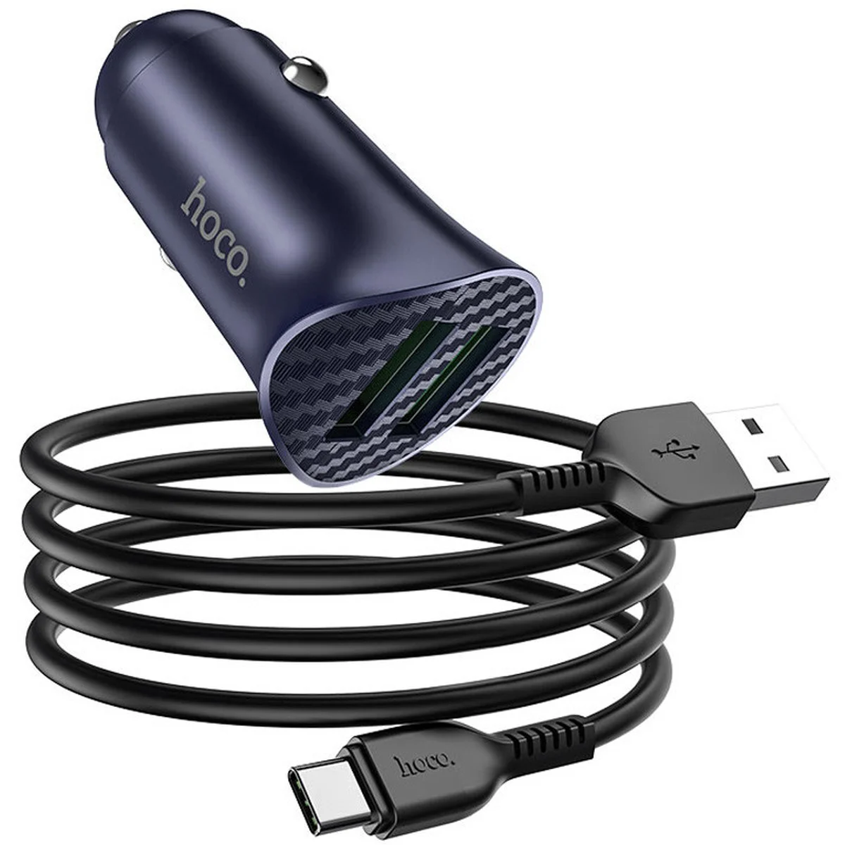 АЗП Hoco Z39 QC3.0 (2USB) + Type-C Синій