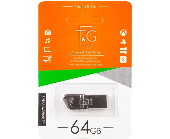Флеш-драйв 3.0 USB Flash Drive T&G 114 Metal Series 64GB Черный