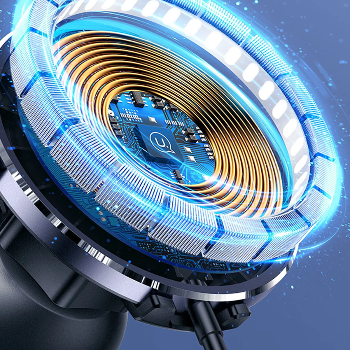 Автодержатель с БЗУ USAMS US-CD164 Ultra-Slim 15W Черный